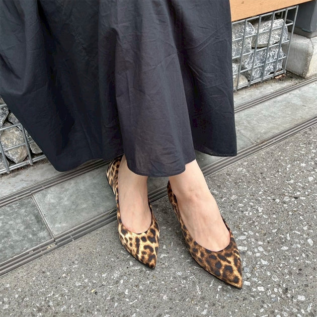 Inès -Waterproof satin leopardprint Brown ウォータープルーフ