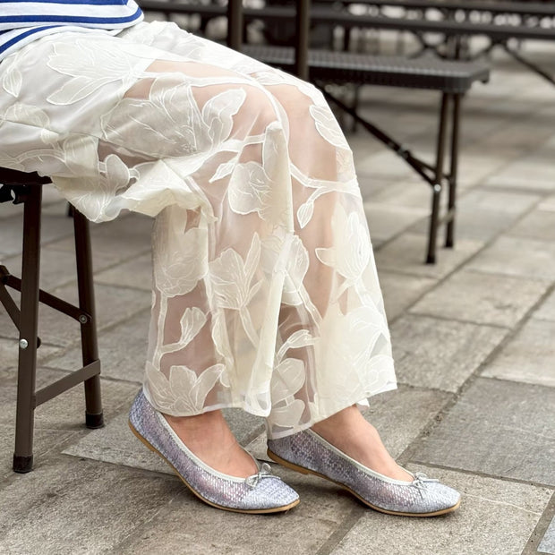 Giselle -Sheer lame cloth Silver シアーラメクロス シルバー kurun クルン kuruntokyo 入学式 卒業式 クルントウキョウ 疲れない 痛くない madeinjapan 日本製 本革 バレエシューズ フラットシューズ パンプス kurunTOKYO mdmバレエシューズwaterproof レインシューズ 小さいサイズ 大きいサイズ 26cm 21.5cm 26cm 25.5cm 25cm 22cm