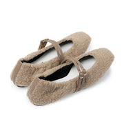 [11/28(fri) 20:00～先行発売]Flavie -Boa Cloth Double Strap Grege　ボアクロス ダブルストラップ グレージュ