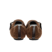 [11/28(fri) 20:00～先行発売]Flavie -Boa Cloth Double Strap Brown　ボアクロス ダブルストラップ ブラウン