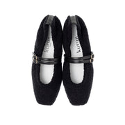 [11/28(fri) 20:00～先行発売]Flavie -Boa Cloth Double Strap Black　ボアクロス ダブルストラップ ブラック