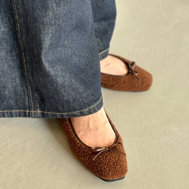 Giselle -Boa Cloth Brown ボアクロス ブラウン kurun クルン kuruntokyo 入学式 卒業式 クルントウキョウ 疲れない 痛くない madeinjapan 日本製 本革 バレエシューズ フラットシューズ パンプス kurunTOKYO mdmバレエシューズwaterproof レインシューズ 小さいサイズ 大きいサイズ 26cm 21.5cm 26cm 25.5cm 25cm 22cm