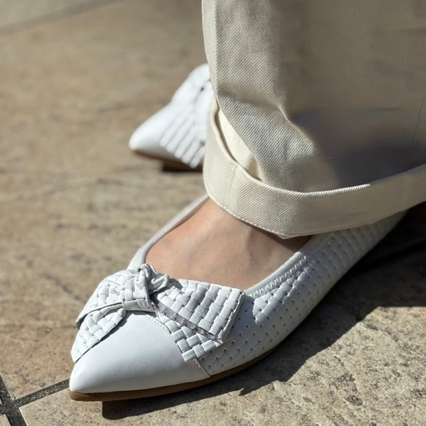 Mathilde -Waterproof Mesh embossed White ウォータープルーフメッシュ ホワイト kurun クルン kuruntokyo 入学式 卒業式 クルントウキョウ 疲れない 痛くない madeinjapan 日本製 本革 バレエシューズ フラットシューズ パンプス kurunTOKYO mdmバレエシューズwaterproof レインシューズ 小さいサイズ 大きいサイズ 26cm 21.5cm 26cm 25.5cm 25cm 22cm