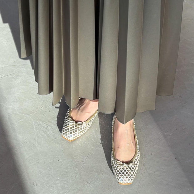 Giselle -Flower lace glitter Champagne gold フラワーレースグリッター シャンパンゴールド kurun クルン kuruntokyo 入学式 卒業式 クルントウキョウ 疲れない 痛くない madeinjapan 日本製 本革 バレエシューズ フラットシューズ パンプス kurunTOKYO mdmバレエシューズwaterproof レインシューズ 小さいサイズ 大きいサイズ 26cm 21.5cm 26cm 25.5cm 25cm 22cm