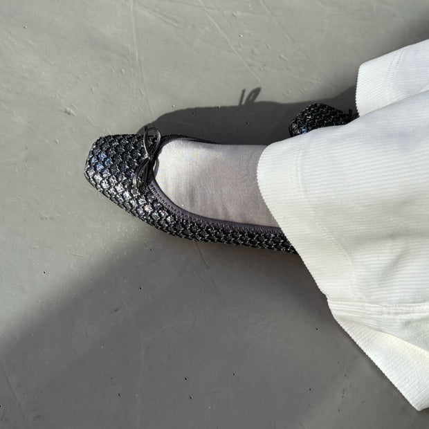 Giselle -Flower lace glitter Dark gray フラワーレースグリッター ダークグレー kurun クルン kuruntokyo 入学式 卒業式 クルントウキョウ 疲れない 痛くない madeinjapan 日本製 本革 バレエシューズ フラットシューズ パンプス kurunTOKYO mdmバレエシューズwaterproof レインシューズ 小さいサイズ 大きいサイズ 26cm 21.5cm 26cm 25.5cm 25cm 22cm