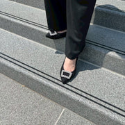 [10/31(fri)20:00 再入荷] Inès -Fringe cloth bijou Black フリンジクロス ビジュー ブラック kurun クルン kuruntokyo 入学式 卒業式 クルントウキョウ 疲れない 痛くない madeinjapan 日本製 本革 バレエシューズ フラットシューズ パンプス kurunTOKYO mdmバレエシューズwaterproof レインシューズ 小さいサイズ 大きいサイズ 26cm 21.5cm 26cm 25.5cm 25cm 22cm