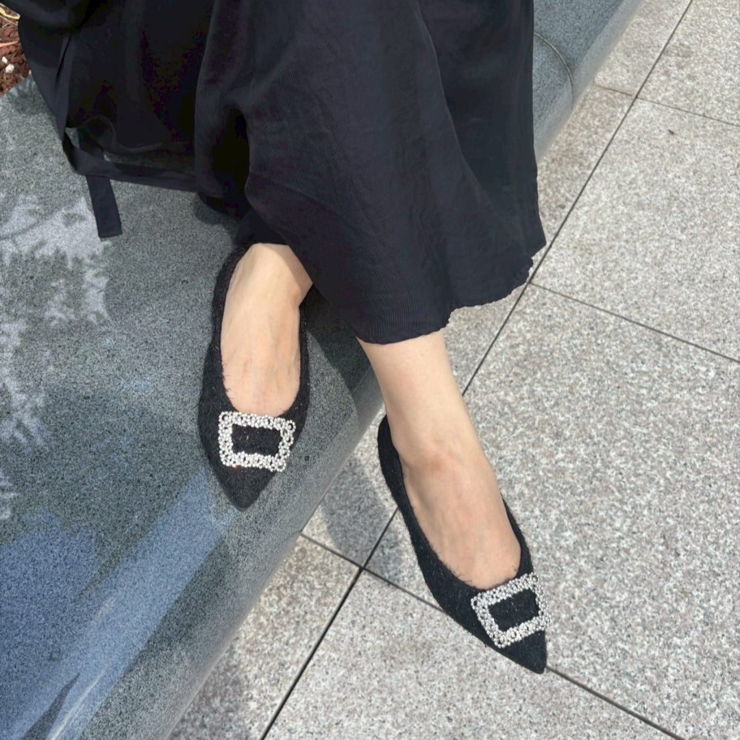 Inès -Fringe cloth bijou Black フリンジクロス ビジュー ブラック