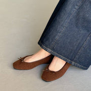 Giselle -Boa Cloth Brown ボアクロス ブラウン kurun クルン kuruntokyo 入学式 卒業式 クルントウキョウ 疲れない 痛くない madeinjapan 日本製 本革 バレエシューズ フラットシューズ パンプス kurunTOKYO mdmバレエシューズwaterproof レインシューズ 小さいサイズ 大きいサイズ 26cm 21.5cm 26cm 25.5cm 25cm 22cm