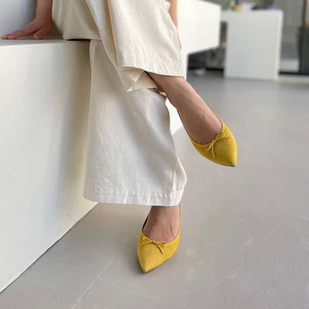 Mathilde -Waterproof Suede Yellow ウォータープルーフスエード イエロー kurun クルン kuruntokyo 入学式 卒業式 クルントウキョウ 疲れない 痛くない madeinjapan 日本製 本革 バレエシューズ フラットシューズ パンプス kurunTOKYO mdmバレエシューズwaterproof レインシューズ 小さいサイズ 大きいサイズ 26cm 21.5cm 26cm 25.5cm 25cm 22cm