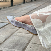 Giselle -Sheer lame cloth Silver シアーラメクロス シルバー kurun クルン kuruntokyo 入学式 卒業式 クルントウキョウ 疲れない 痛くない madeinjapan 日本製 本革 バレエシューズ フラットシューズ パンプス kurunTOKYO mdmバレエシューズwaterproof レインシューズ 小さいサイズ 大きいサイズ 26cm 21.5cm 26cm 25.5cm 25cm 22cm