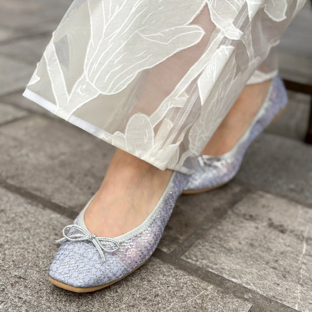 Giselle -Sheer lame cloth Silver シアーラメクロス シルバー kurun クルン kuruntokyo 入学式 卒業式 クルントウキョウ 疲れない 痛くない madeinjapan 日本製 本革 バレエシューズ フラットシューズ パンプス kurunTOKYO mdmバレエシューズwaterproof レインシューズ 小さいサイズ 大きいサイズ 26cm 21.5cm 26cm 25.5cm 25cm 22cm