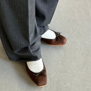 Giselle -Waterproof satin Chocolate ウォータープルーフサテン チョコレート kurun クルン kuruntokyo 入学式 卒業式 クルントウキョウ 疲れない 痛くない madeinjapan 日本製 本革 バレエシューズ フラットシューズ パンプス kurunTOKYO mdmバレエシューズwaterproof レインシューズ 小さいサイズ 大きいサイズ 26cm 21.5cm 26cm 25.5cm 25cm 22cm