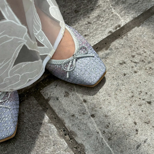 Giselle -Sheer lame cloth Silver シアーラメクロス シルバー kurun クルン kuruntokyo 入学式 卒業式 クルントウキョウ 疲れない 痛くない madeinjapan 日本製 本革 バレエシューズ フラットシューズ パンプス kurunTOKYO mdmバレエシューズwaterproof レインシューズ 小さいサイズ 大きいサイズ 26cm 21.5cm 26cm 25.5cm 25cm 22cm