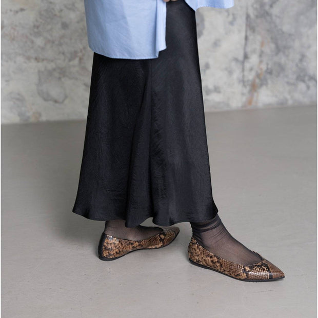 Inès -Pythonprint Brown パイソンプリント ブラウン kurun クルン kuruntokyo 入学式 卒業式 クルントウキョウ 疲れない 痛くない madeinjapan 日本製 本革 バレエシューズ フラットシューズ パンプス kurunTOKYO mdmバレエシューズwaterproof レインシューズ 小さいサイズ 大きいサイズ 26cm 21.5cm 26cm 25.5cm 25cm 22cm