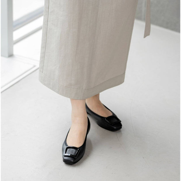 Giselle -Waterproof Soft Shrink Buckle Black ウォータープルーフ ソフトシュリンク バックルブラック kurun クルン kuruntokyo 入学式 卒業式 クルントウキョウ 疲れない 痛くない madeinjapan 日本製 本革 バレエシューズ フラットシューズ パンプス kurunTOKYO mdmバレエシューズwaterproof レインシューズ 小さいサイズ 大きいサイズ 26cm 21.5cm 26cm 25.5cm 25cm 22cm