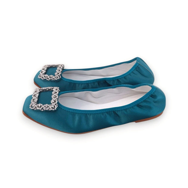 [期間限定 受注生産] Giselle -Waterproof satin bijou Teal green　ウォータープルーフサテン ビジューティールグリーン