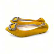 [期間限定 受注生産] Mathilde -Waterproof Suede bijou Yellow　ウォータープルーフスエード ビジューイエロー