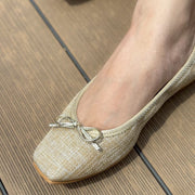 Giselle -Waterproof Foil panamacloth Gold beige ウォータープルーフ フォイルパナマクロス ゴールドベージュ kurun クルン kuruntokyo 入学式 卒業式 クルントウキョウ 疲れない 痛くない madeinjapan 日本製 本革 バレエシューズ フラットシューズ パンプス kurunTOKYO mdmバレエシューズwaterproof レインシューズ 小さいサイズ 大きいサイズ 26cm 21.5cm 26cm 25.5cm 25cm 22cm