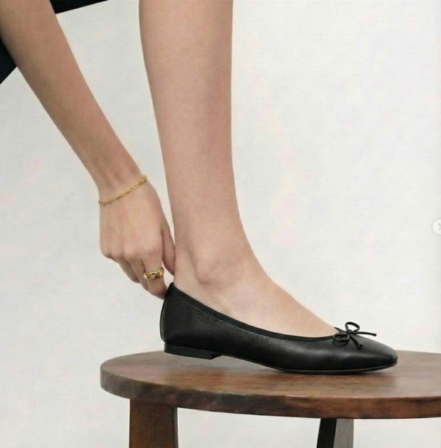 kurun 黒 バレエシューズ Giselle ウォータープルーフスムース Giselle -Waterproofsmooth black ウォータープルーフスムース