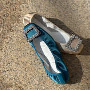 [期間限定 受注生産] Giselle -Waterproof satin bijou Teal green　ウォータープルーフサテン ビジューティールグリーン