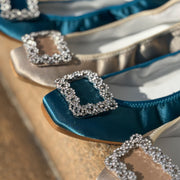 [期間限定 受注生産] Giselle -Waterproof satin bijou Teal green　ウォータープルーフサテン ビジューティールグリーン