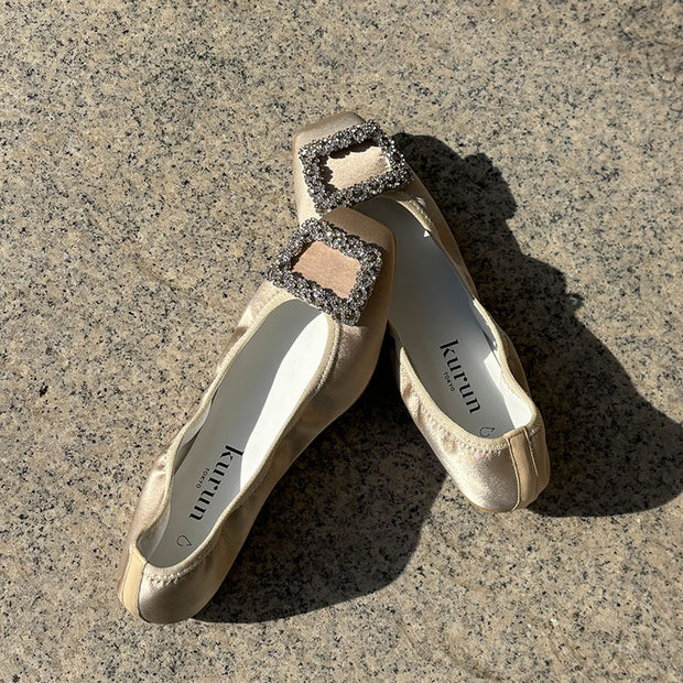 [期間限定 受注生産] Giselle -Waterproof Satin bijou Beige　ウォータープルーフサテン ベージュ