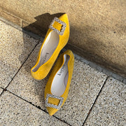 [期間限定 受注生産] Mathilde -Waterproof Suede bijou Yellow　ウォータープルーフスエード ビジューイエロー