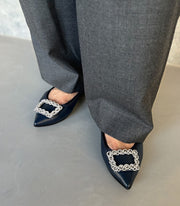 [期間限定 受注生産] Mathilde -Waterproof smooth bijou navy　ウォータープルーフスムース ビジューネイビー