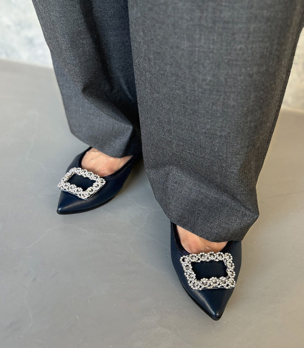 [期間限定 受注生産] Mathilde -Waterproof smooth bijou navy　ウォータープルーフスムース ビジューネイビー