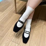 [11/28(fri) 20:00～先行発売]Flavie -Boa Cloth Double Strap Black　ボアクロス ダブルストラップ ブラック