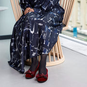 [10/8(wed)20:00～発売開始]Pauline -Lame velour cloth Bordeaux ラメベロアクロス ボルドー kurun クルン kuruntokyo 入学式 卒業式 クルントウキョウ 疲れない 痛くない madeinjapan 日本製 本革 バレエシューズ フラットシューズ パンプス kurunTOKYO mdmバレエシューズwaterproof レインシューズ 小さいサイズ 大きいサイズ 26cm 21.5cm 26cm 25.5cm 25cm 22cm