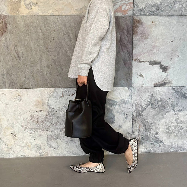 Inès -Pythonprint Black　パイソンプリント ブラック