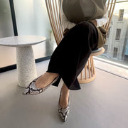 Inès -Pythonprint Black　パイソンプリント ブラック