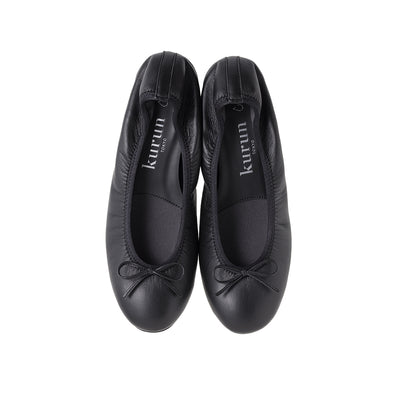 Adèle -Waterproof Smooth Black ウォータープルーフスムース ブラック kurun クルン kuruntokyo 入学式 卒業式 クルントウキョウ 疲れない 痛くない madeinjapan 日本製 本革 バレエシューズ フラットシューズ パンプス kurunTOKYO mdmバレエシューズwaterproof レインシューズ 小さいサイズ 大きいサイズ 26cm 21.5cm 26cm 25.5cm 25cm 22cm