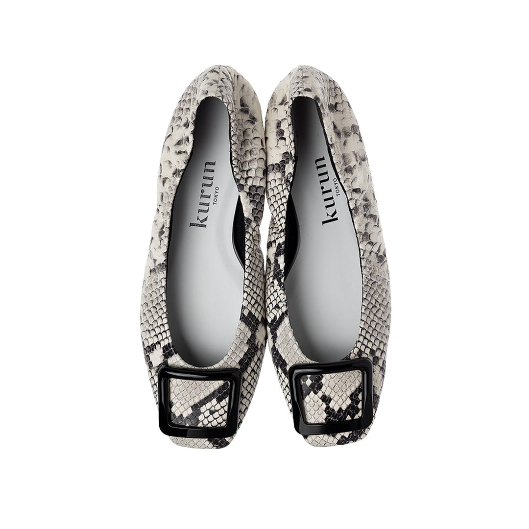 4/8(wed)20:00 販売開始]Flavie -Pythonprint Buckle Gray パイソン