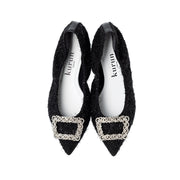 [10/31(fri)20:00 再入荷] Inès -Fringe cloth bijou Black フリンジクロス ビジュー ブラック kurun クルン kuruntokyo 入学式 卒業式 クルントウキョウ 疲れない 痛くない madeinjapan 日本製 本革 バレエシューズ フラットシューズ パンプス kurunTOKYO mdmバレエシューズwaterproof レインシューズ 小さいサイズ 大きいサイズ 26cm 21.5cm 26cm 25.5cm 25cm 22cm