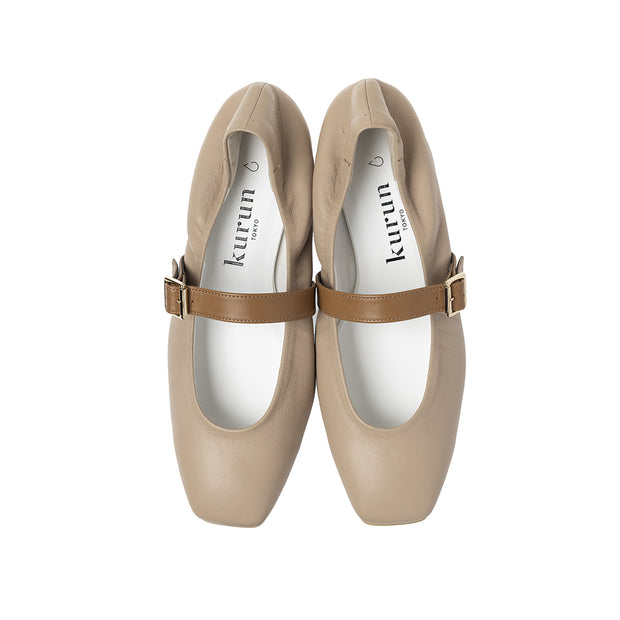 kurun tokyo スクエア ブラウン バレエシューズ クルン 24.5 SQUARE TOE – kurun TOKYO