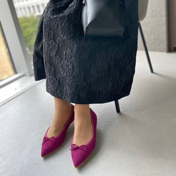 Mathilde -Waterproof Suede berrypink ウォータープルーフ スエード ベリーピンク kurun クルン kuruntokyo 入学式 卒業式 クルントウキョウ 疲れない 痛くない madeinjapan 日本製 本革 バレエシューズ フラットシューズ パンプス kurunTOKYO mdmバレエシューズwaterproof レインシューズ 小さいサイズ 大きいサイズ 26cm 21.5cm 26cm 25.5cm 25cm 22cm