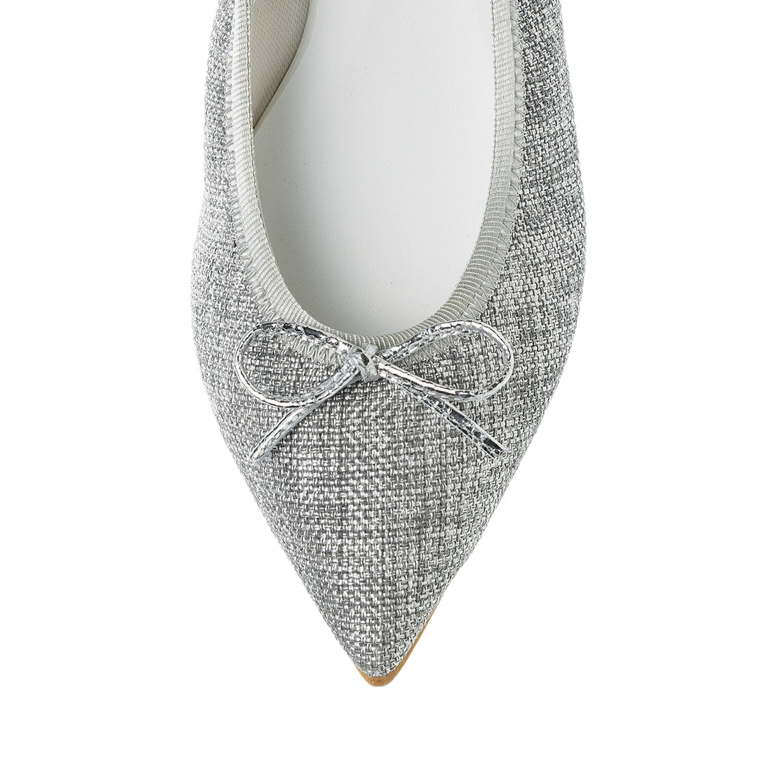 Mathilde -Waterproof Panamacloth foil Silver gray – kurun TOKYO