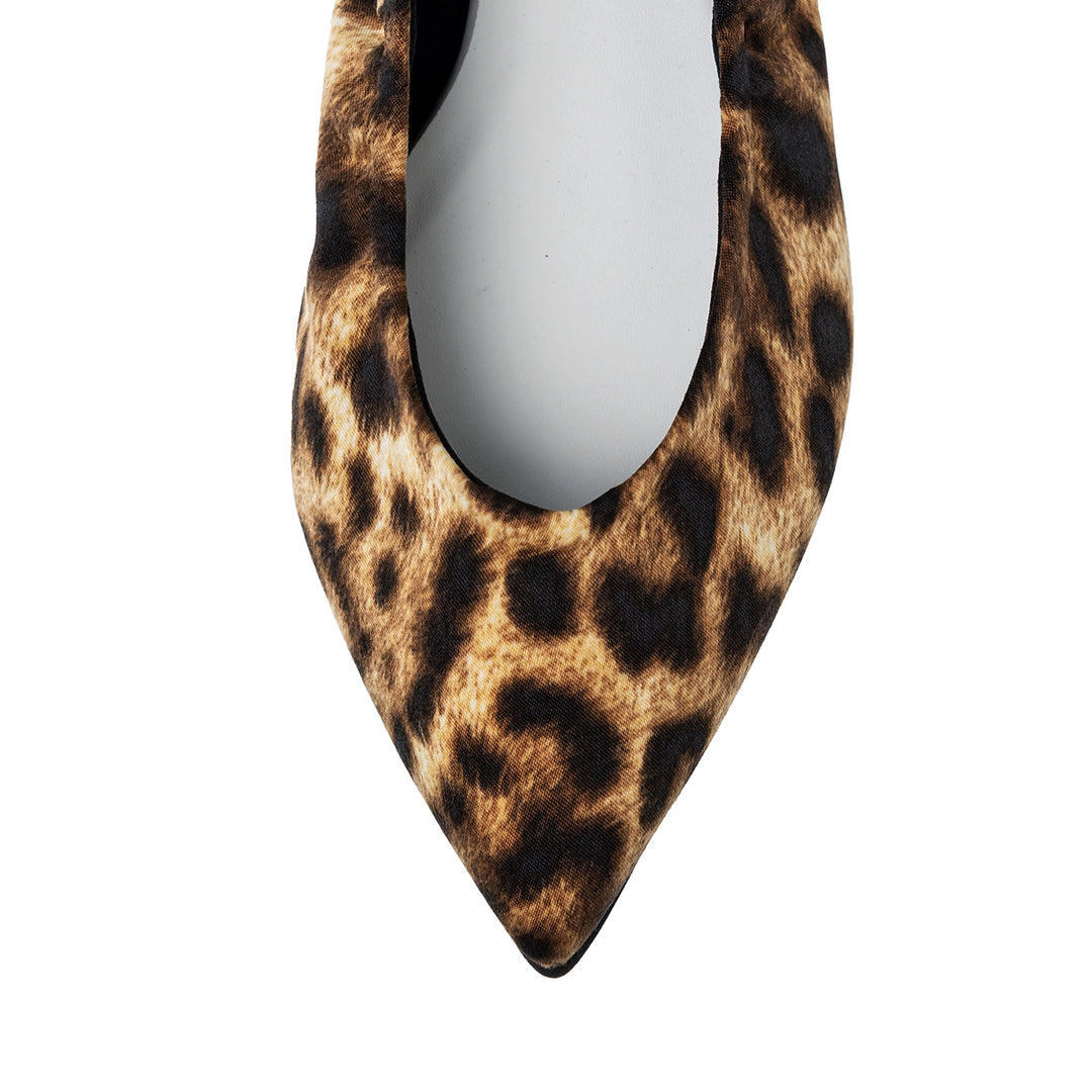 Inès -Waterproof satin leopardprint Brown ウォータープルーフ