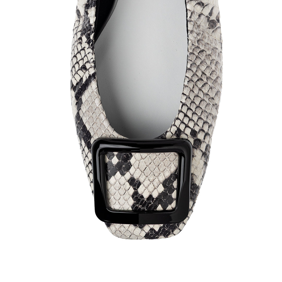 Flavie -Pythonprint Buckle Gray パイソンプリント バックルグレー