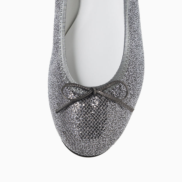 Pauline -Lace glitter Dark gray　レースグリッター ダークグレー kurun クルン kuruntokyo 入学式 卒業式 クルントウキョウ 疲れない 痛くない madeinjapan 日本製 本革 バレエシューズ フラットシューズ  パンプス kurunTOKYO mdmバレエシューズwaterproof レインシューズ 小さいサイズ 大きいサイズ 26cm 21.5cm 26cm 25.5cm 25cm 22cm