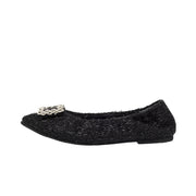 [10/31(fri)20:00 再入荷] Inès -Fringe cloth bijou Black フリンジクロス ビジュー ブラック kurun クルン kuruntokyo 入学式 卒業式 クルントウキョウ 疲れない 痛くない madeinjapan 日本製 本革 バレエシューズ フラットシューズ パンプス kurunTOKYO mdmバレエシューズwaterproof レインシューズ 小さいサイズ 大きいサイズ 26cm 21.5cm 26cm 25.5cm 25cm 22cm