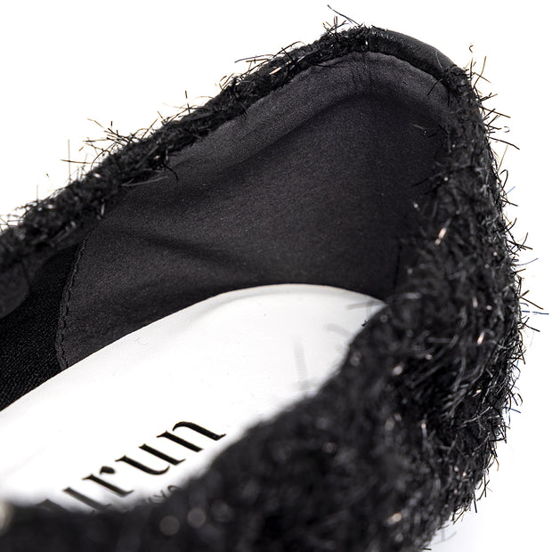 [10/31(fri)20:00 再入荷] Inès -Fringe cloth bijou Black フリンジクロス ビジュー ブラック kurun クルン kuruntokyo 入学式 卒業式 クルントウキョウ 疲れない 痛くない madeinjapan 日本製 本革 バレエシューズ フラットシューズ パンプス kurunTOKYO mdmバレエシューズwaterproof レインシューズ 小さいサイズ 大きいサイズ 26cm 21.5cm 26cm 25.5cm 25cm 22cm