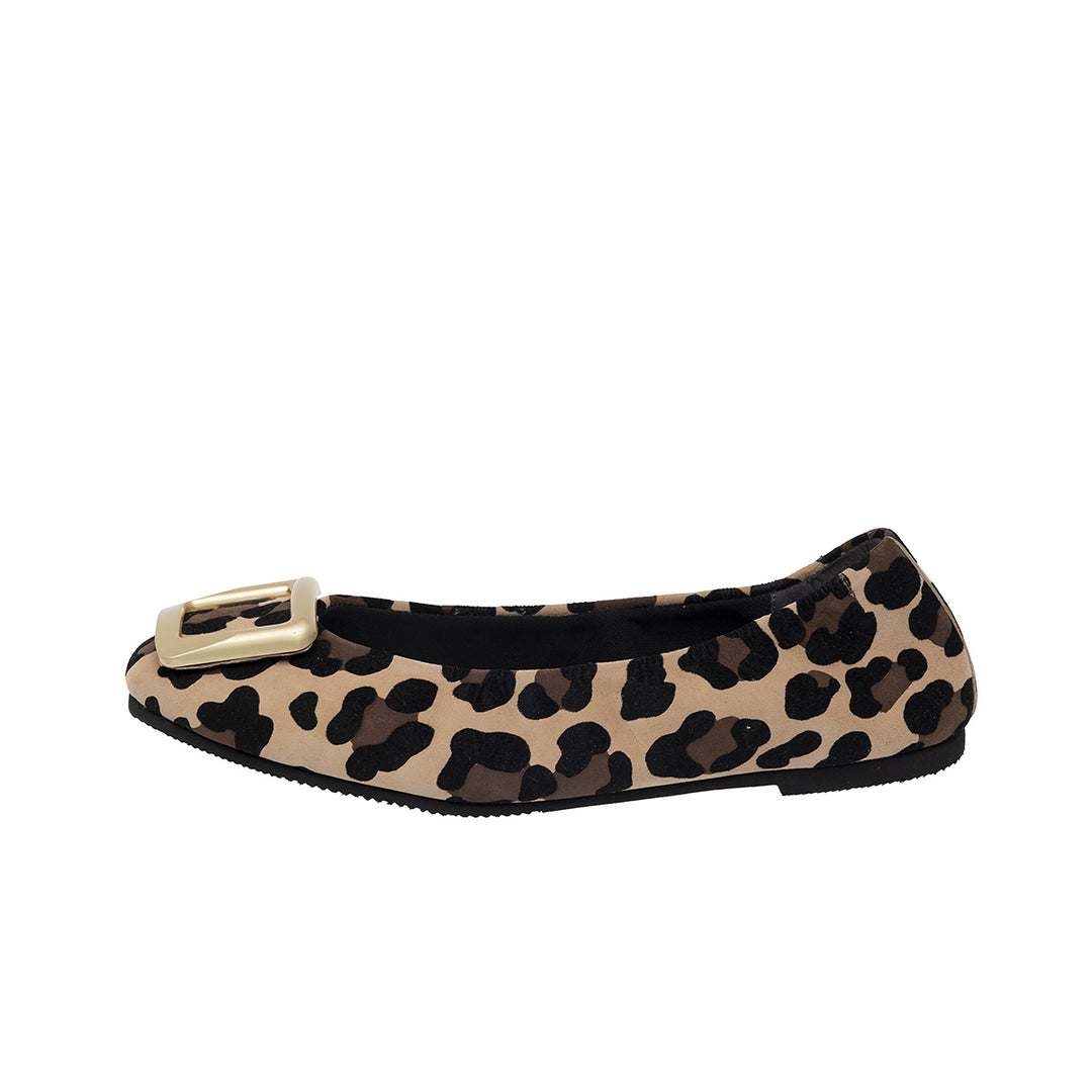 kurun レオパード バレエシューズ 23cm 4/8(wed)20:00 販売開始]Flavie -Waterproof kid leopard Buckle beige