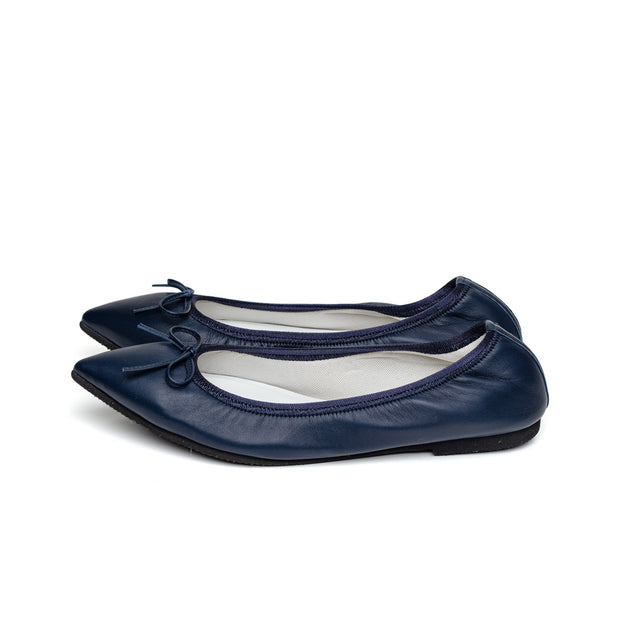 Mathilde -Premium Smooth Navy　プレミアムスムース ネイビー(Limited) kurun クルン kuruntokyo 入学式 卒業式 クルントウキョウ 疲れない 痛くない madeinjapan 日本製 本革 バレエシューズ フラットシューズ  パンプス kurunTOKYO mdmバレエシューズwaterproof レインシューズ 小さいサイズ 大きいサイズ 26cm 21.5cm 26cm 25.5cm 25cm 22cm