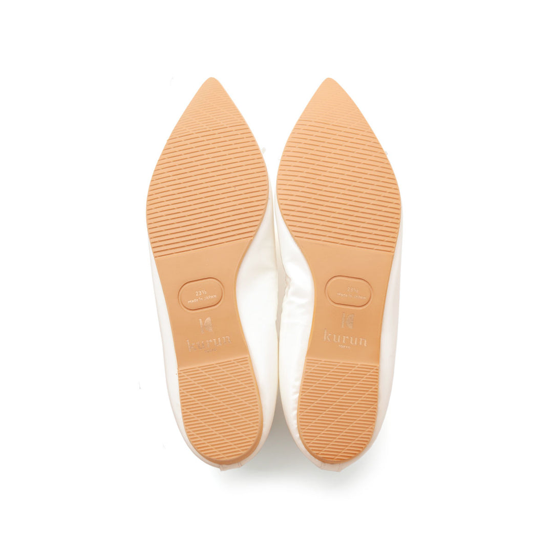 バレエシューズ　クルントウキョウ　kurun tokyo マチルド　ホワイト　白 幅広足さんにオススメ！履き心地No,1の白バレエシューズ