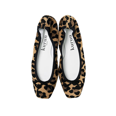 Giselle -Leopardprint Camel　ビッグレオパードプリント キャメル kurun クルン kuruntokyo 入学式 卒業式 クルントウキョウ 疲れない 痛くない madeinjapan 日本製 本革 バレエシューズ フラットシューズ  パンプス kurunTOKYO mdmバレエシューズwaterproof レインシューズ 小さいサイズ 大きいサイズ 26cm 21.5cm 26cm 25.5cm 25cm 22cm